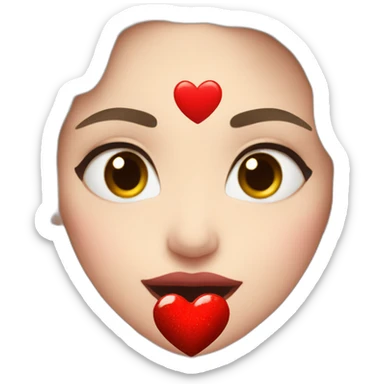 Daenerys Targaryen gives a kiss represented by a red heart with her hand while winking one eye sticker