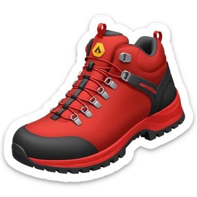 zapatilla de trekking con detalles en rojo sticker