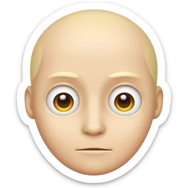 emoji with *NO* eyebrows staring into your soul  sticker