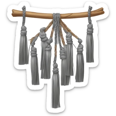 Draw a grey mainkoon with long tassels sticker