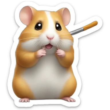 Hamster avec une canne d’aveugle sticker