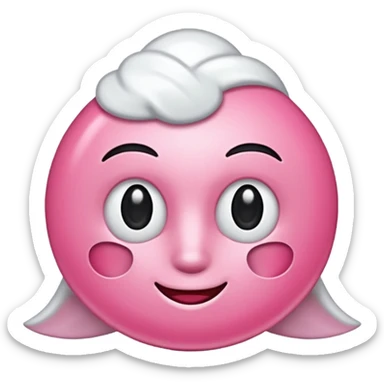  Coração metade rosa e metade branco emoji sem borda  sticker