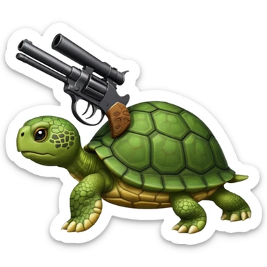 Turtle with a gun sticker