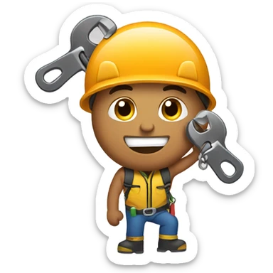 rock climber with a wrench in hand sticker