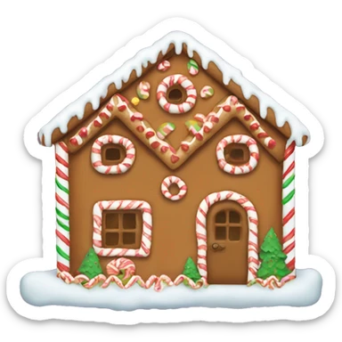 A gingerbread house sticker