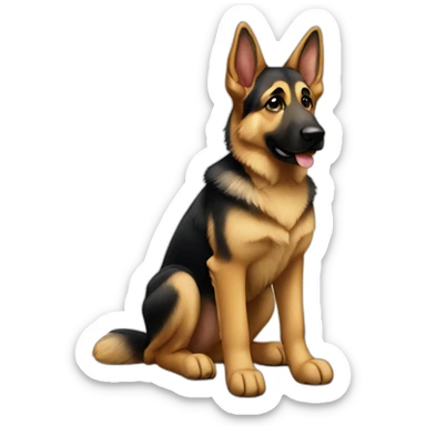Young slim german shepherd lowered ear sticker
