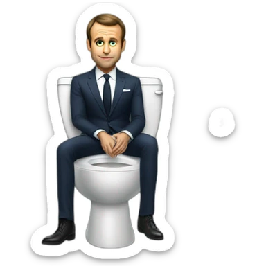 Emanuel Macron au toilette sticker