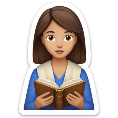 Brunette woman reading Bible  sticker