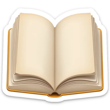 open book with completely empty white pages sticker