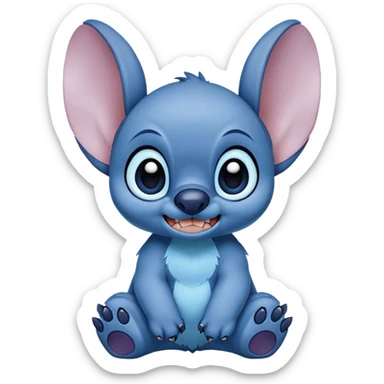 Stitch from Lilo and Stitch, blue alien with big ears sticker