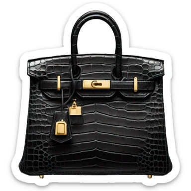 black crocodile birkin with gold hardware  sticker