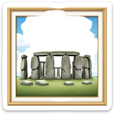 Stonehenge Landmark Emoji – Showing the prehistoric stone circle with a natural sky backdrop. sticker