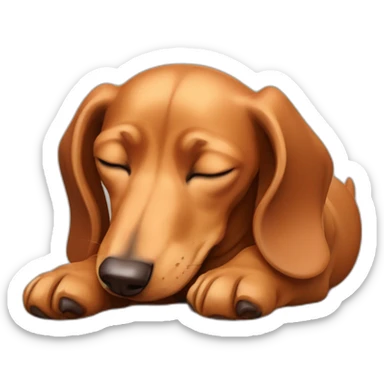 sleeping fawn colored dachshund sticker