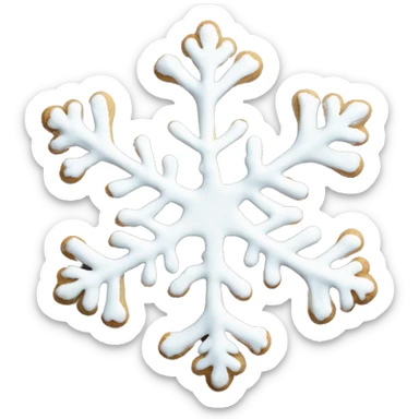Christmas cookie snowflake shape blsck sticker