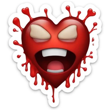 blood vile in the shape of heart sticker