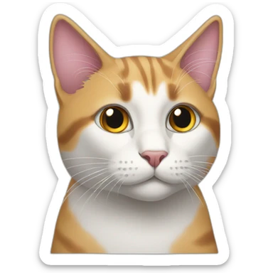 3 coloured cat sticker