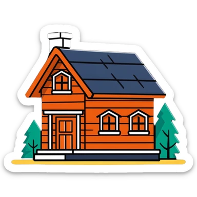 small log house sticker