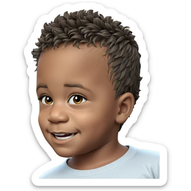 smiling boy in white shirt sticker