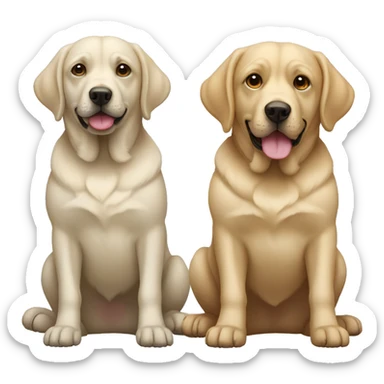 two labradors  sticker