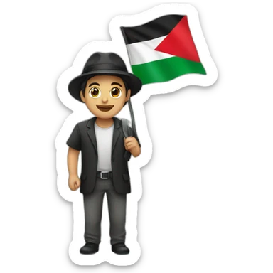 Jews with a flag of Palestine  sticker