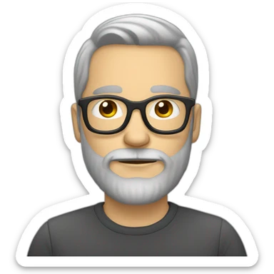 Bearded white man with rounded glasses sticker