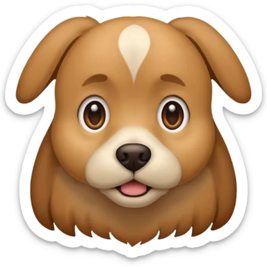 the dog sits with a scared face sticker