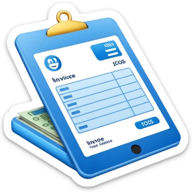 fast invoice generator blue sticker