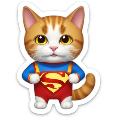 frying superman cat sticker