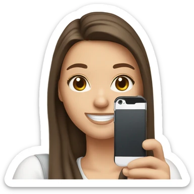 Brunette white Girl taking selfie with her phone sticker