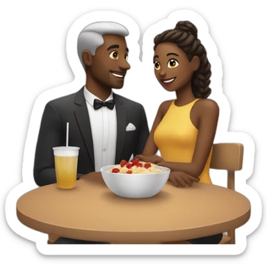 guy and a lady on a date sticker