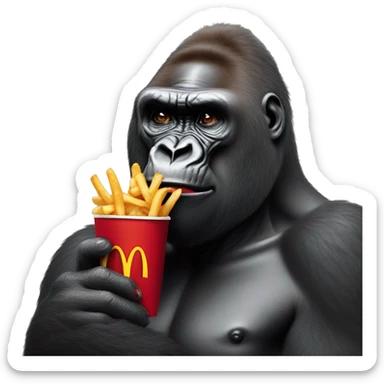 Gorilla eating mc Donald’s  sticker