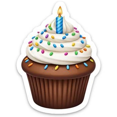  birthday Cupcake with white icing sticker