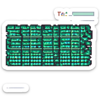 pixel art of a test sheet with multiple choice bubbles sticker