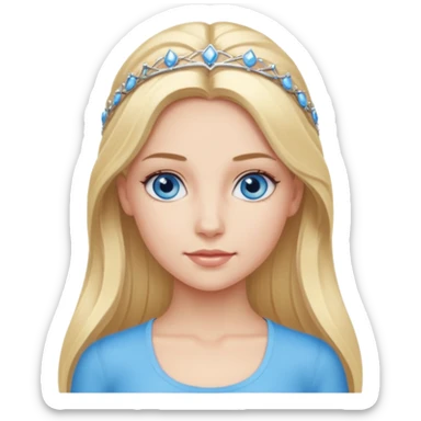  long blown out blonde hair woman blue eyes pilates princess  sticker