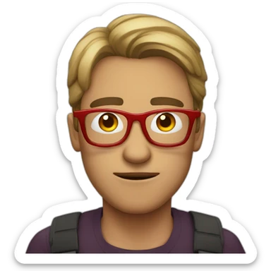 SHOKED MEN WITH RED GLASSES sticker