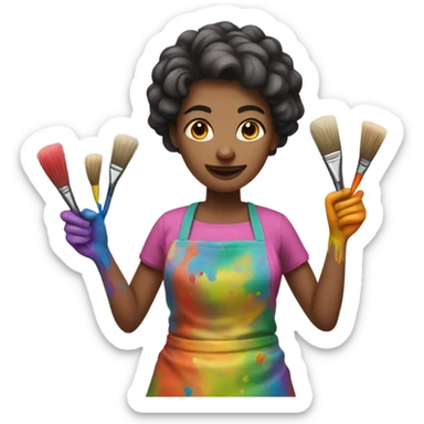 female artist sticker