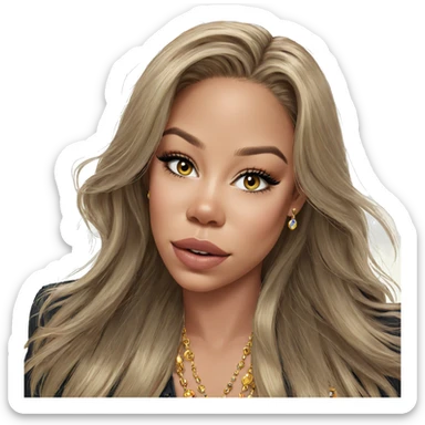 blonde girl with jewelry portrait sticker