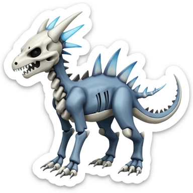 Skeletal Marowak-Dialga-Duskull-Electrike-Fakémon-hybrid-creature (full body)  sticker