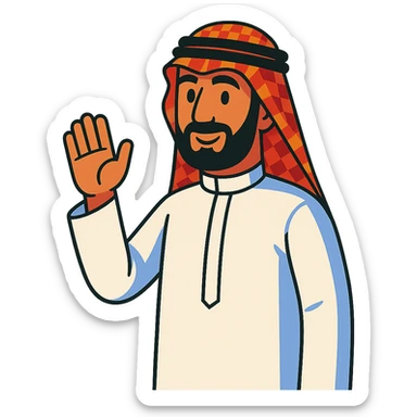 Saudi man in traditional dress sticker