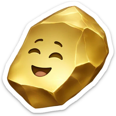 gold nugget with Baby face sticker