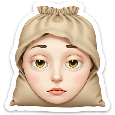 Tired face with bags under eyes sticker