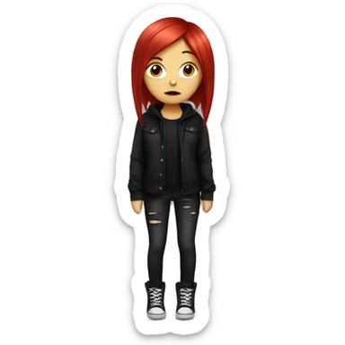 Emo girl with red hair sticker