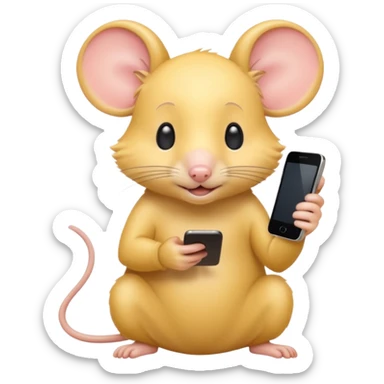 yellow haired mice with phone sticker