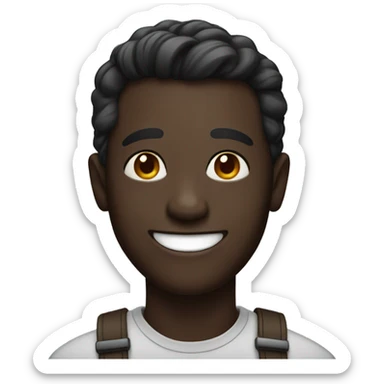 smiling dark-skinned male portrait sticker