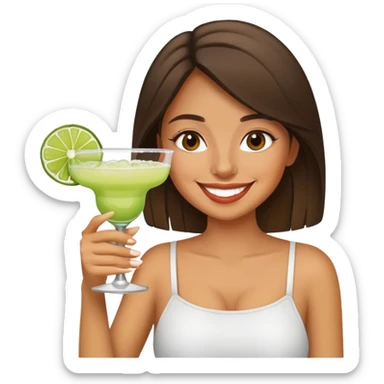 Girl drinking margarita sticker