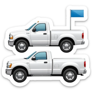 WHITE PICKUPTRUCK SIDE VIEW ELLISDON NAME ON TRUCK sticker