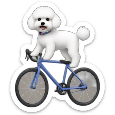 Bichon frisé cycling sticker