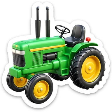 green plastic toy  tractor sticker