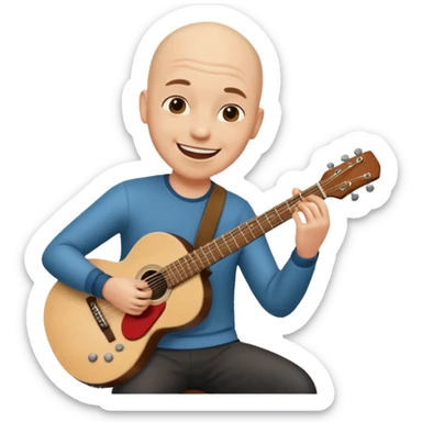 guitar player bald sticker