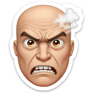 angry man with steam coming from nose sticker